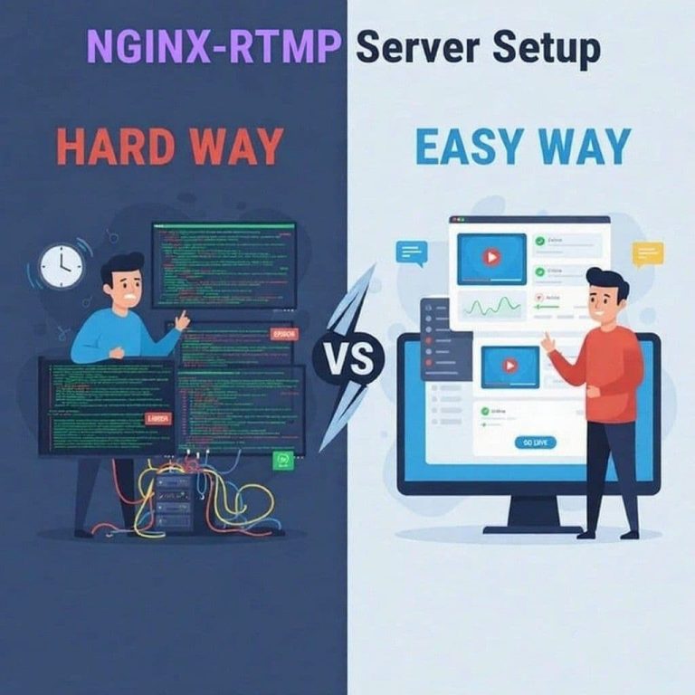A comparison of the 'Hard Way' vs. the 'Easy Way' of set up NGINX-RTMP server