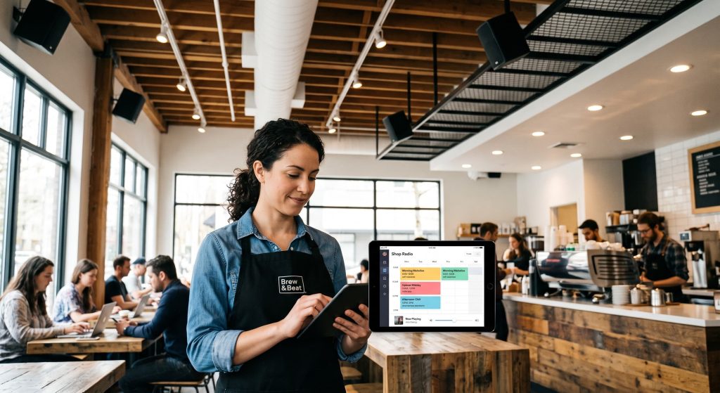 in-store Caffee Radio hosting